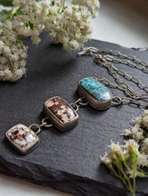 Load image into Gallery viewer, Waterfall Wild Horse + Turquoise + Sterling Silver Necklace - Option 2
