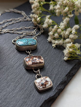 Load image into Gallery viewer, Waterfall Wild Horse + Turquoise + Sterling Silver Necklace - Option 2
