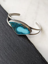 Load image into Gallery viewer, Freeform Turquoise + Sterling Silver Cuff
