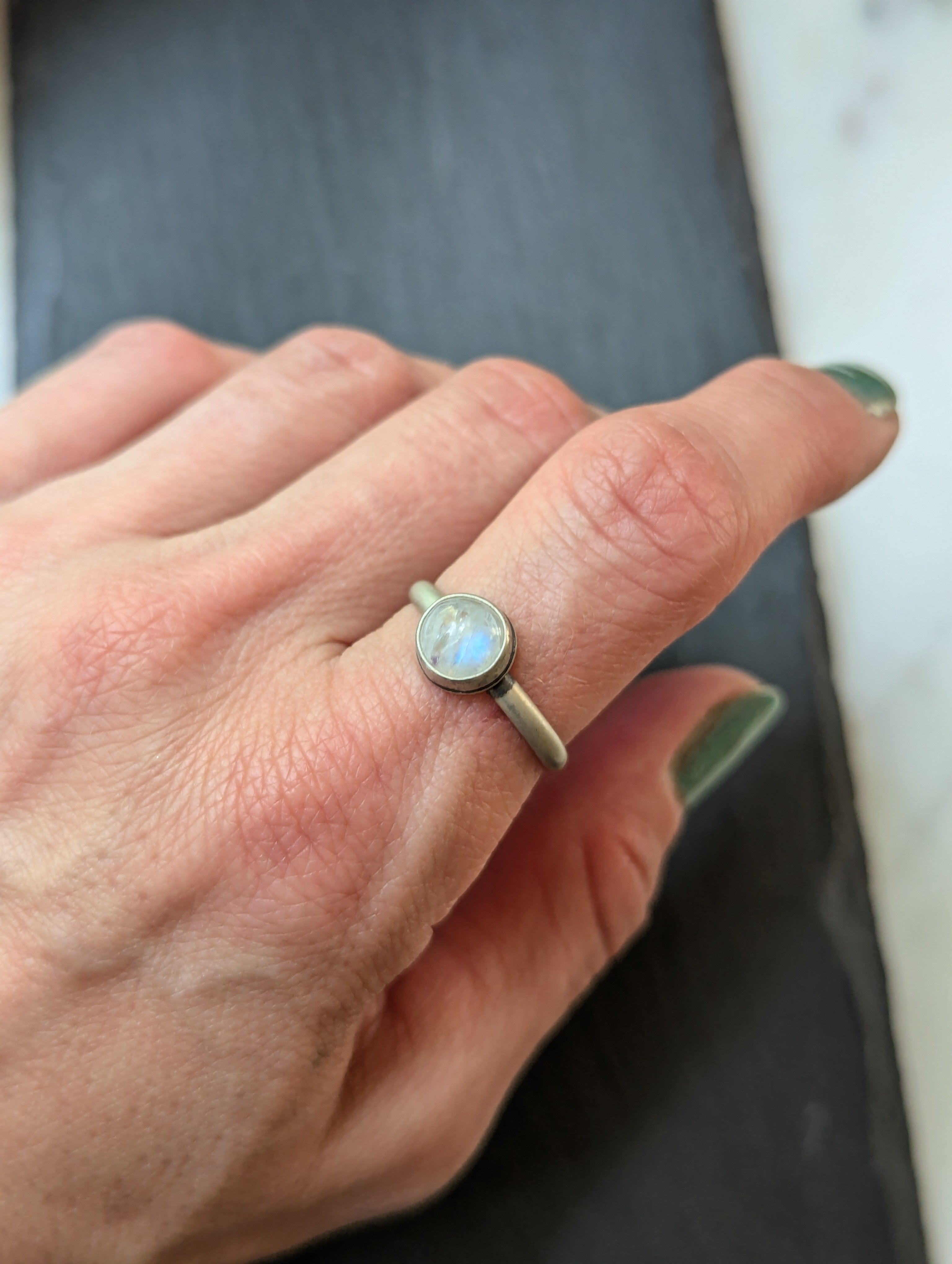 Pinolite/Sterling Silver Ring, Size is 9, Stone Size is 22 x 15 hotsell mm