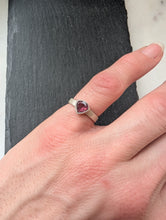 Load image into Gallery viewer, Sterling Silver + Trillion Cut Pink Tourmaline Pinky Ring Size 3.5
