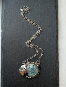 The Flourishing Collection - Hubei Turquoise & Onyx Sterling Silver Necklace