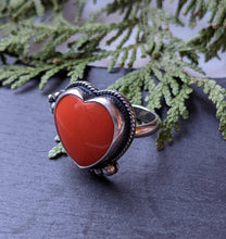 Load image into Gallery viewer, Orange Rosarita Heart +Sterling Silver - Size 6
