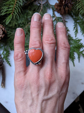 Load image into Gallery viewer, Orange Rosarita Heart +Sterling Silver - Size 6
