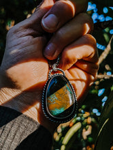 Load image into Gallery viewer, Deep Brown and Green Hubei + Sterling Silver Necklace
