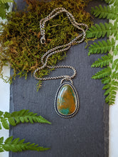 Load image into Gallery viewer, Deep Brown and Green Hubei + Sterling Silver Necklace
